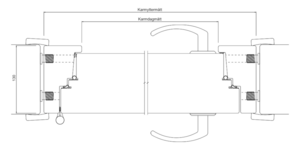 Skisse enfløyet dør lyd dør 48/49 dB, snitt A-A.